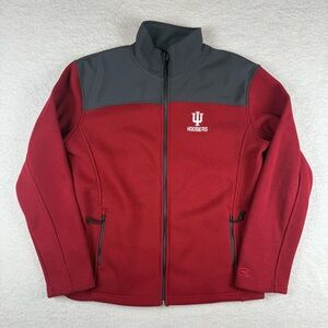 Indiana Hoosiers Colosseum Woven Ribbed Full Zip Jacket Mens Large Red NCAA